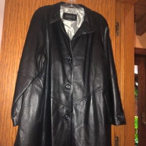 Black leather coat